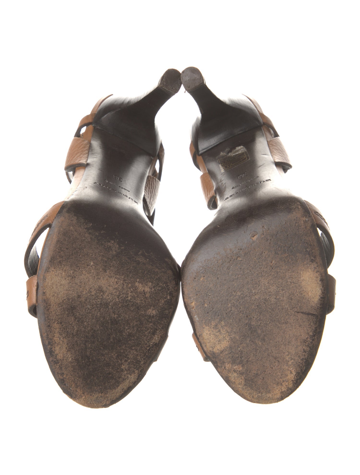 Burberry Leather T-Strap Sandals